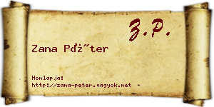 Zana Péter névjegykártya
