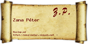 Zana Péter névjegykártya