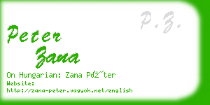 peter zana business card